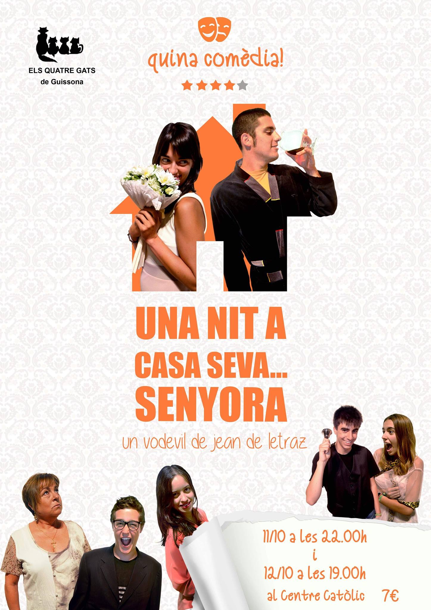 cartell vodevil 'Una nit a casa seva...senyora'