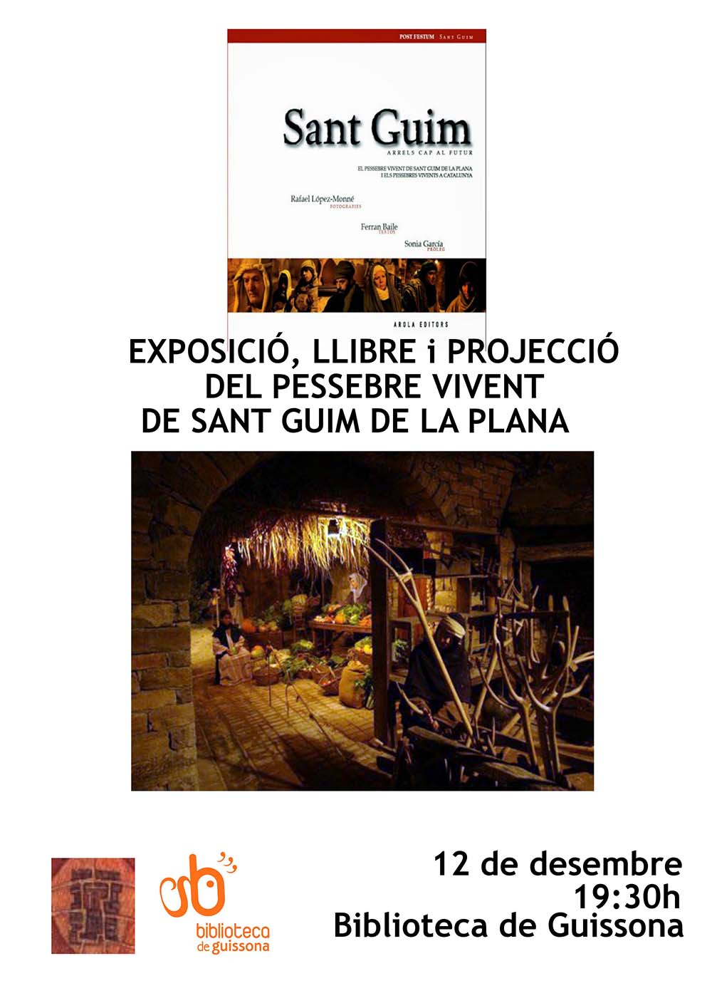 cartell exposició fotogràfica del Pessebre Vivent de Sant Guim de la Plana