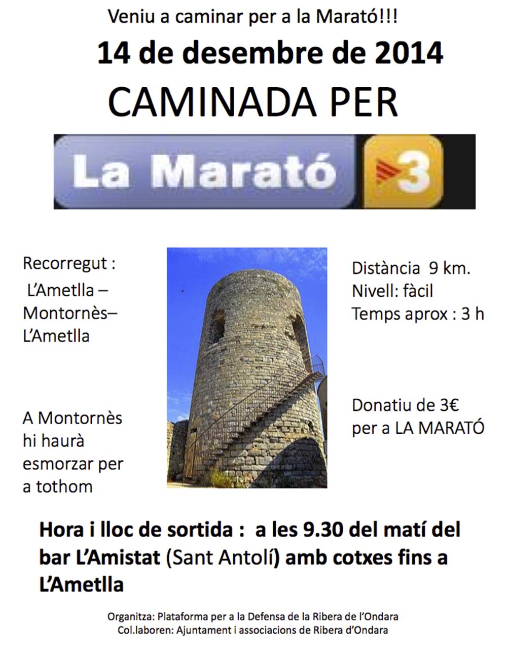 cartell Vine a caminar per la Marató