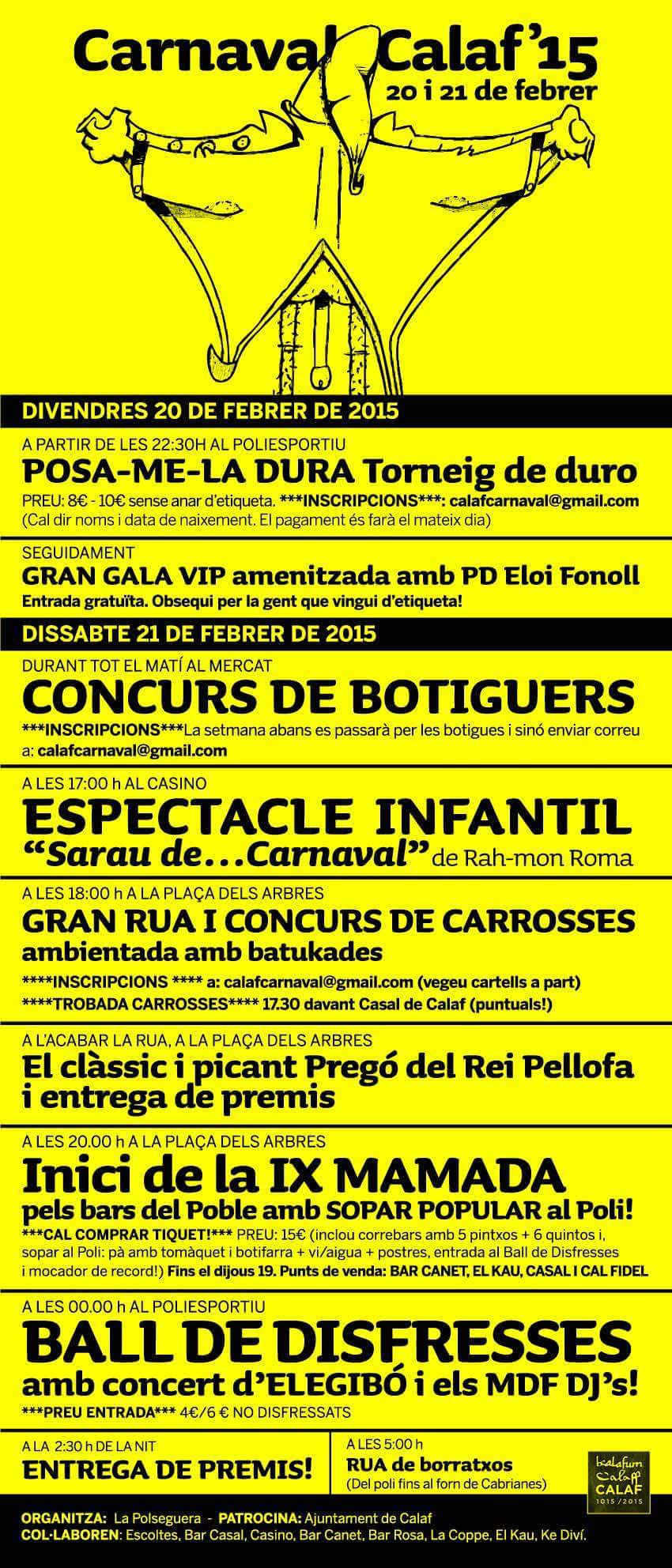 cartell Carnaval Calaf 2015