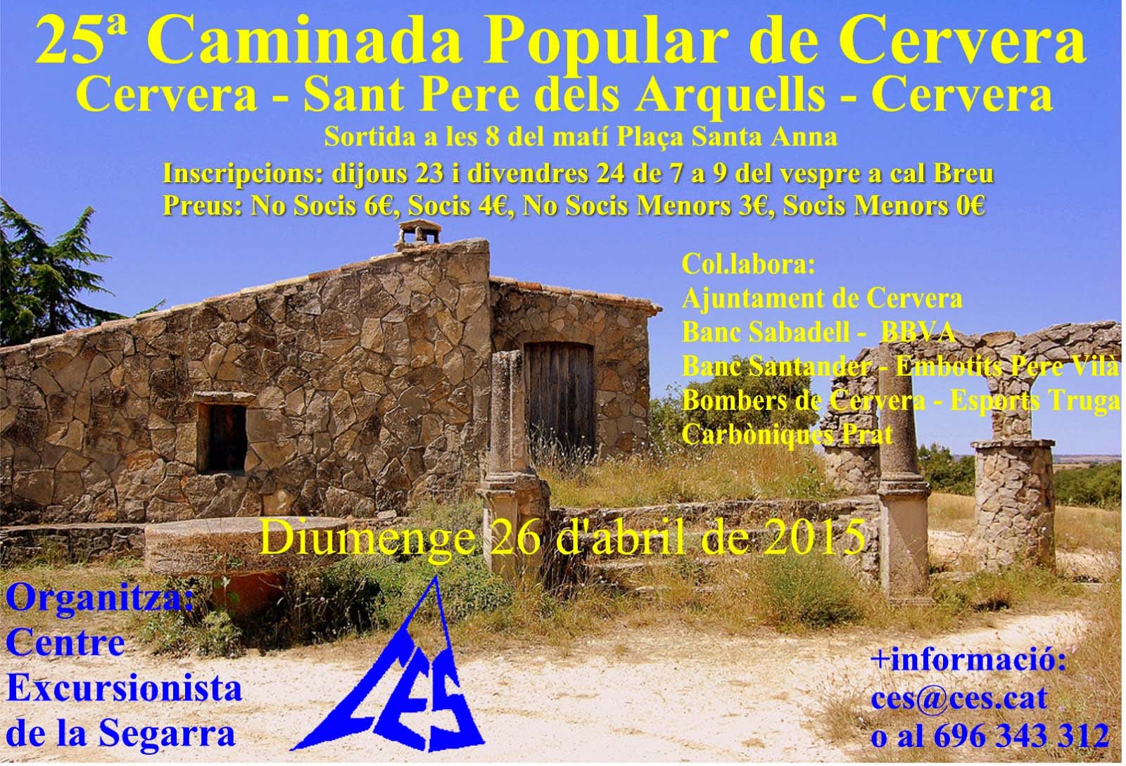 cartell 25a Caminada Popular de Cervera