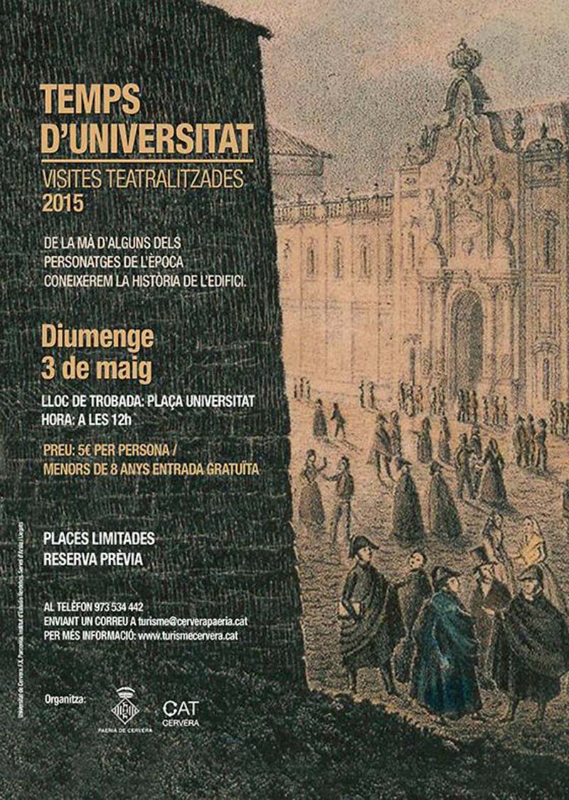 cartell “Temps d’Universitat”: visita teatralitzada a la Universitat