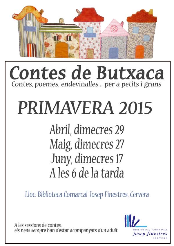 cartell 'Contes de butxaca' Contes, poemes, endevinalles... per a petits i grans