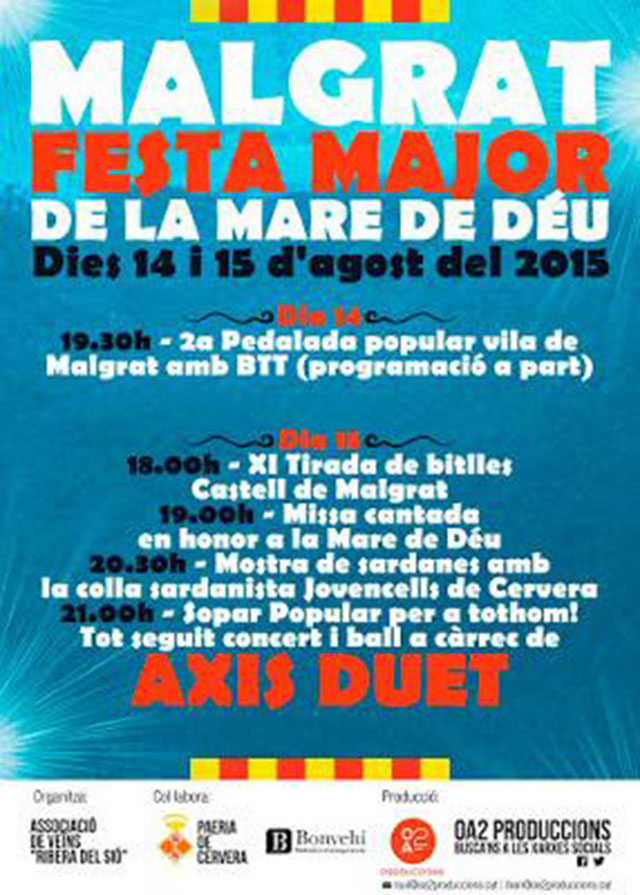 cartell Festa major Malgrat 2015