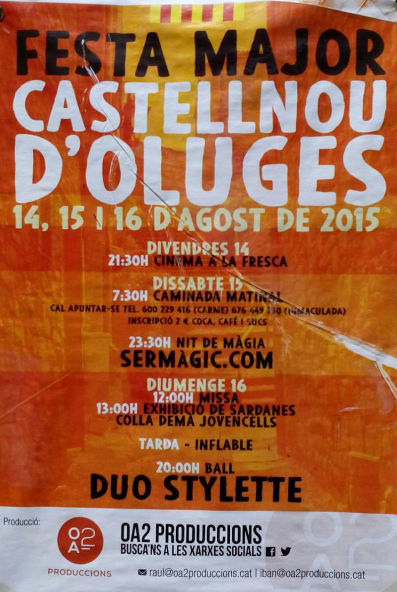 cartell Festa major Castellnou d'Oluges 2015