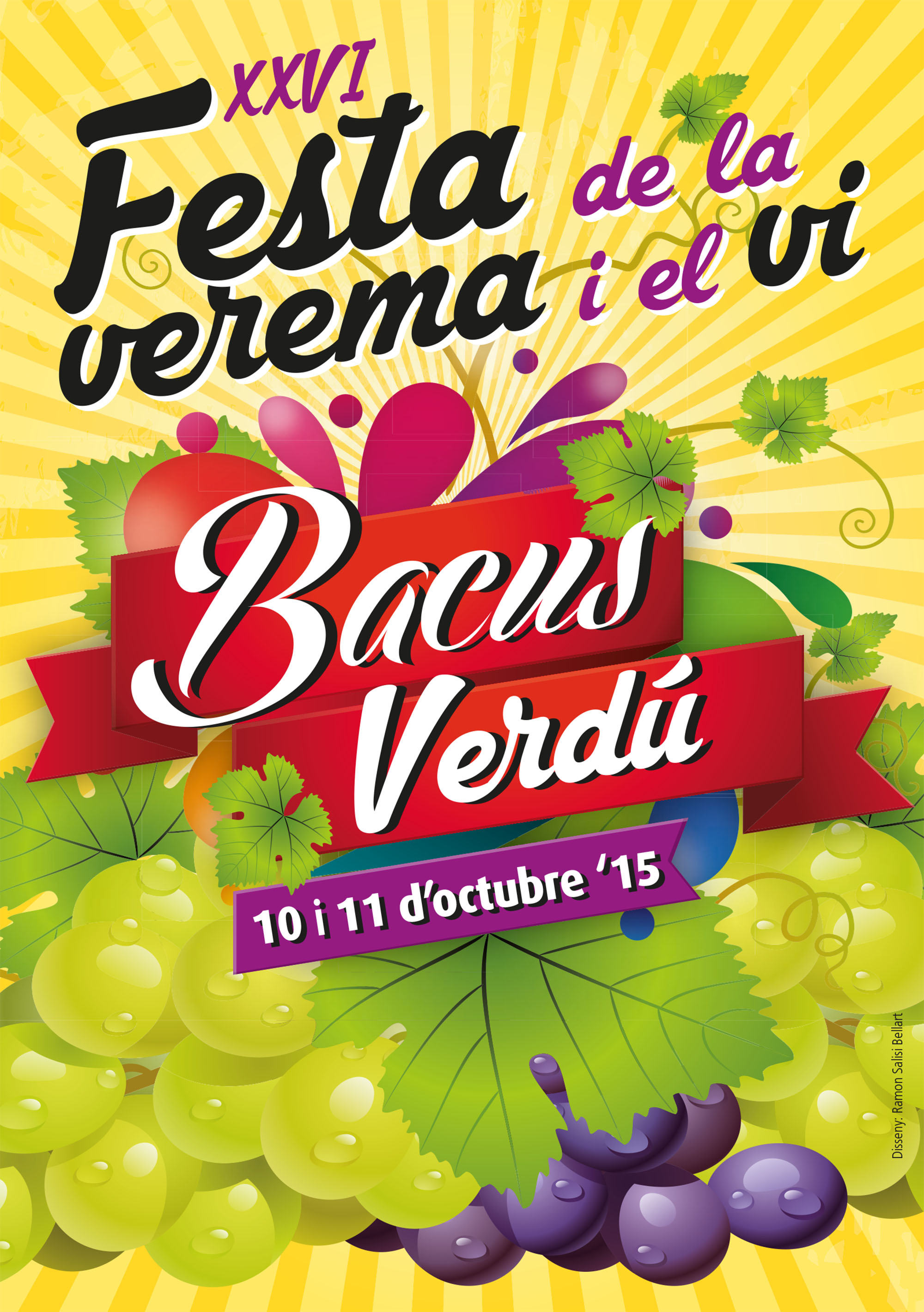cartell 26è Bacus Verdú festa de la verema i el vi