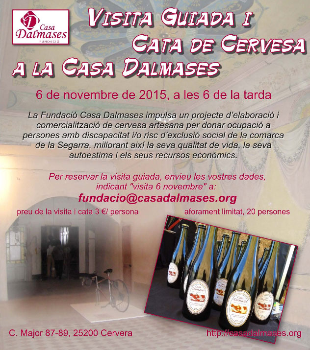 cartell Visita guiada i cata de cerveses Dalmases