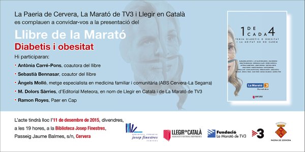 cartell Presentació del llibre de La Marató 2015