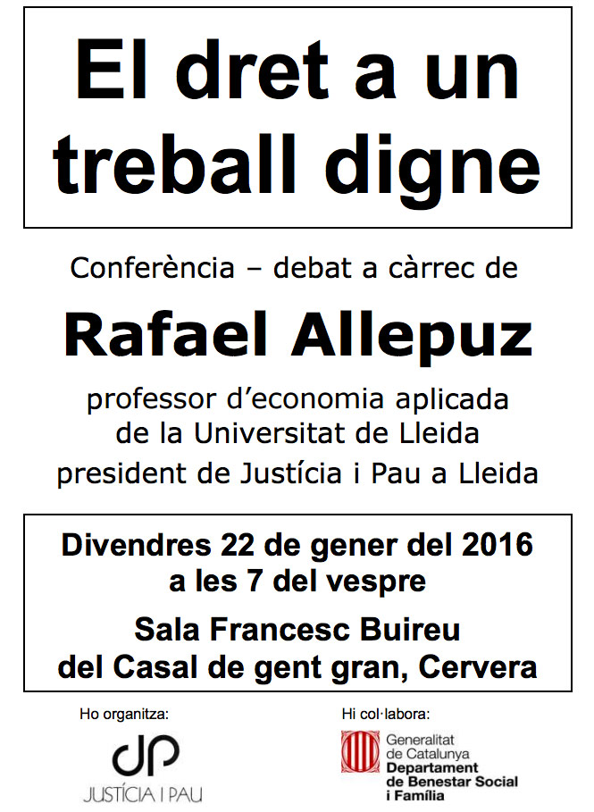 cartell El dret a un treball digne