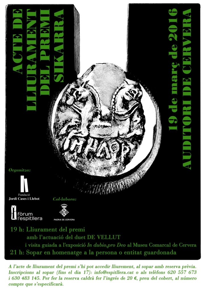 cartell lliurament del V Premi Sikarra cartell lliurament del V Premi Sikarra