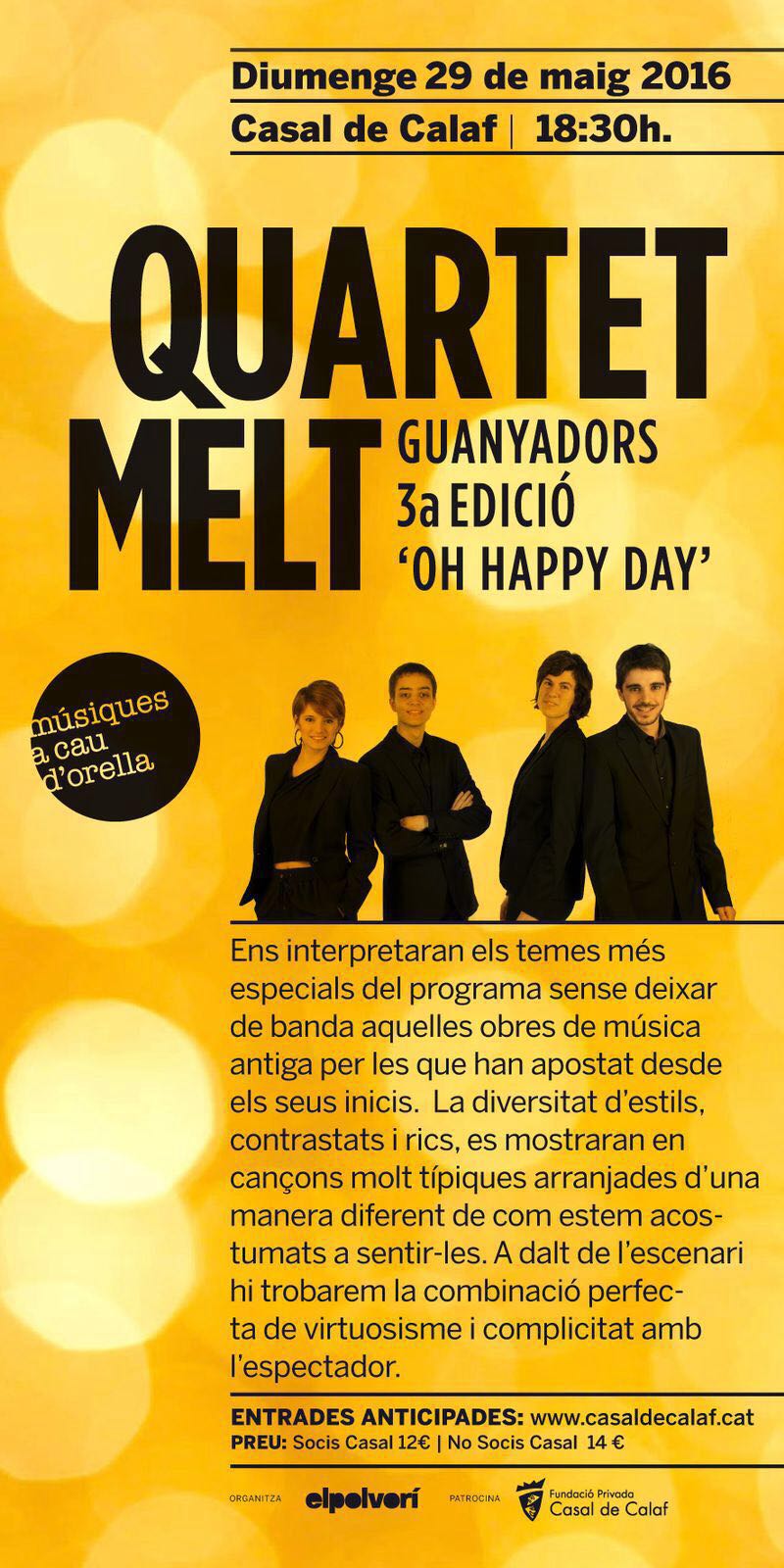 cartell Concert del Quartet Mèlt