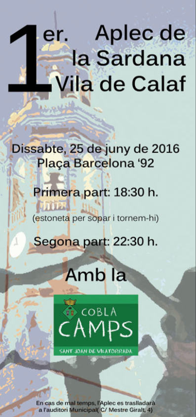 cartell 1r Aplec de la Sardana Vila de Calaf