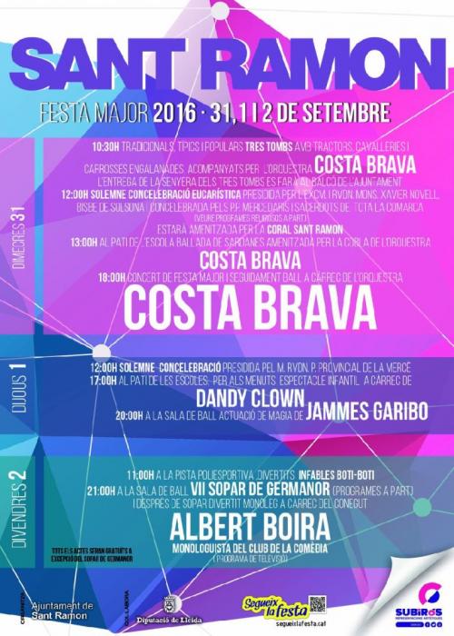 cartell Festa Major Sant Ramon 2016