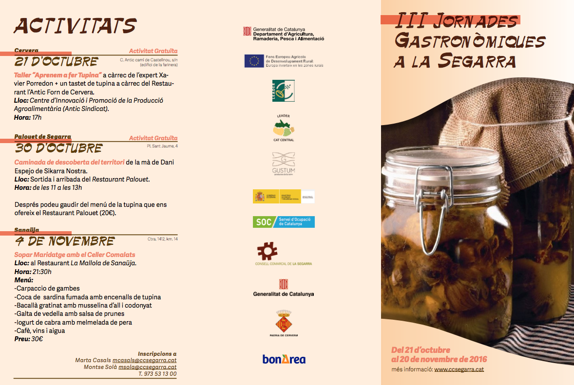 cartell III Jornades Gastronòmiques a la Segarra