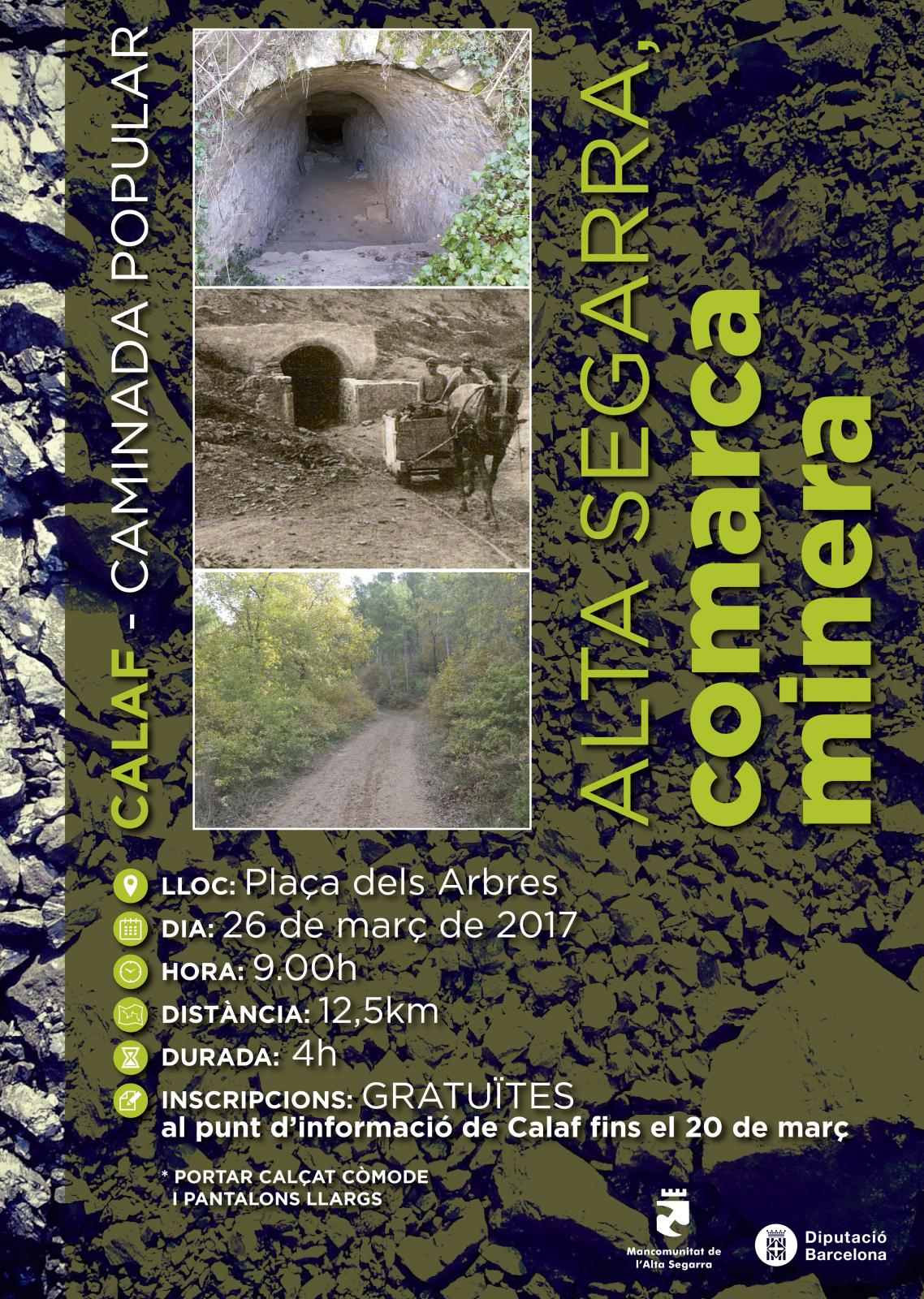 cartell Caminada 'Alta Segarra, comarca minera'