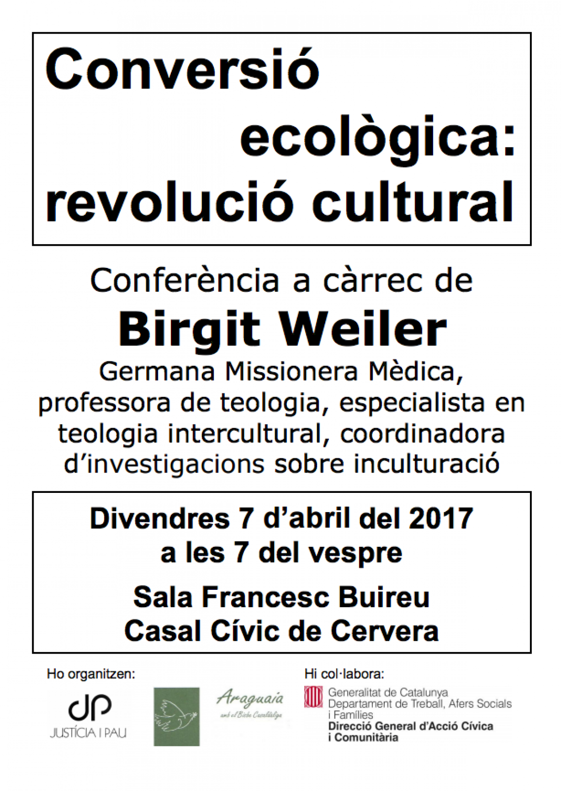 cartell Conversió ecològica: revolució cultural