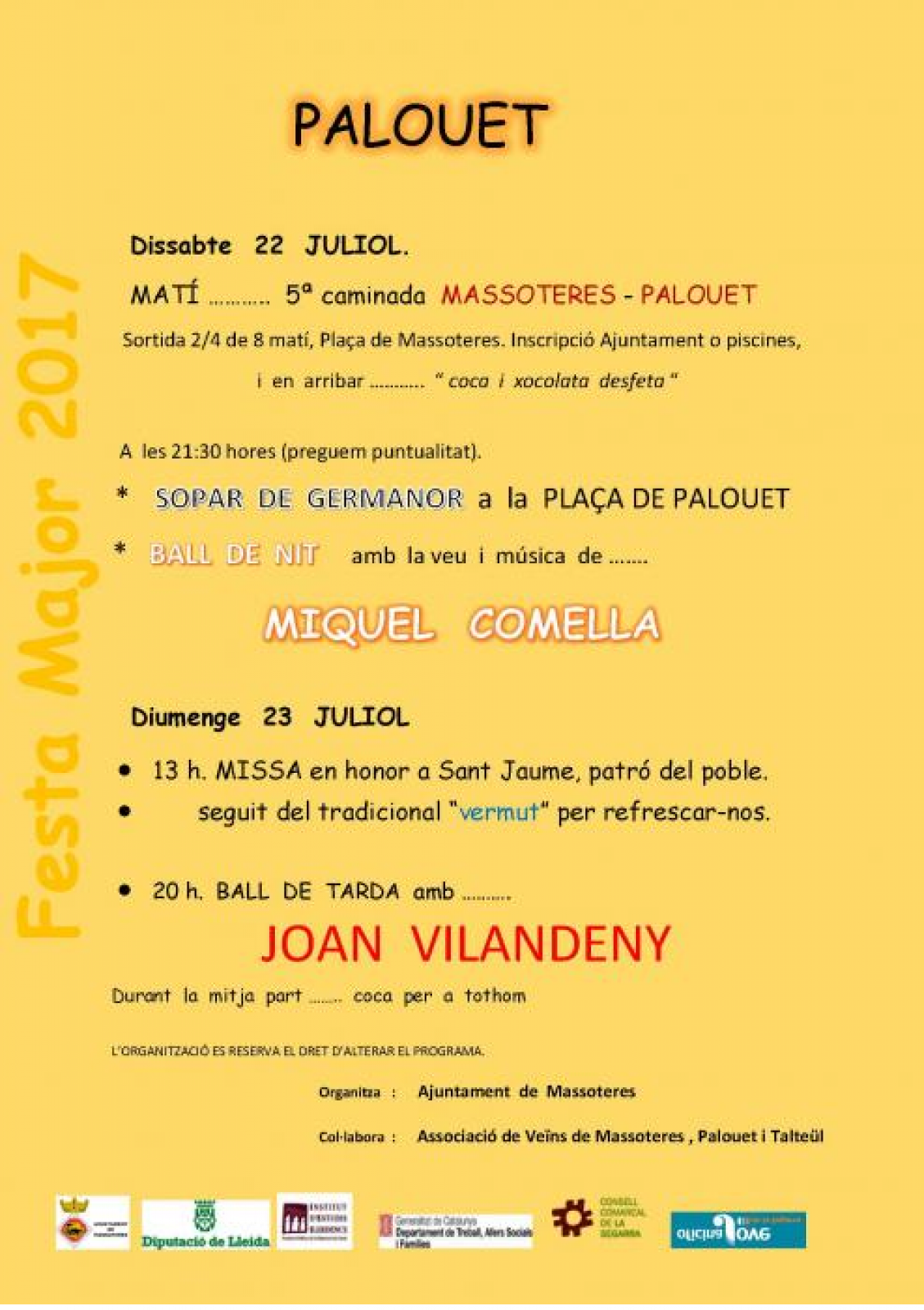cartell Festa Major de Palouet 2017