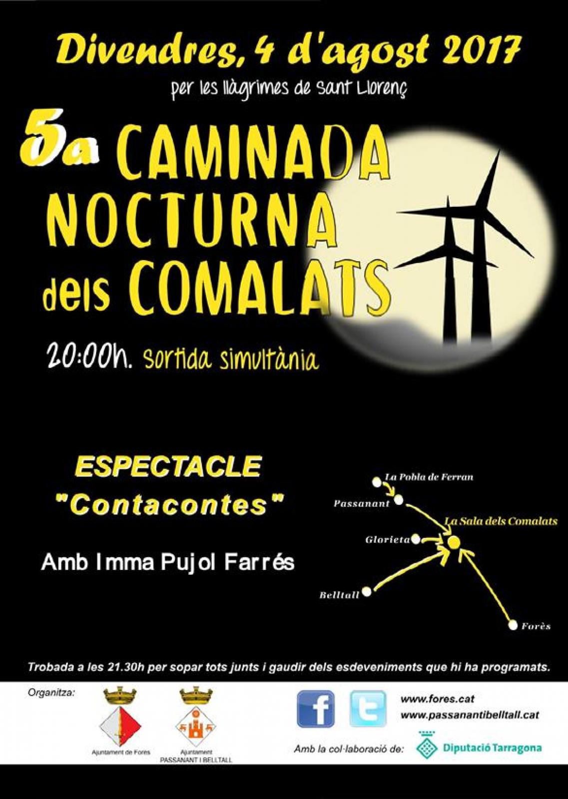 cartell 5a Caminada Nocturna dels Comalats