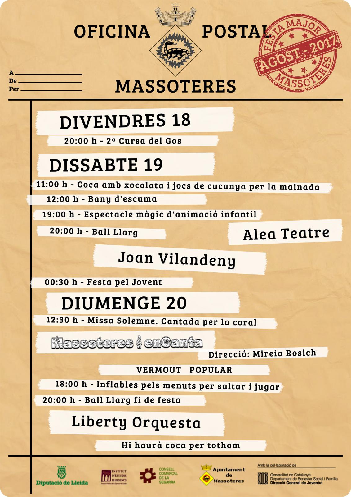 cartell Festa Major de Massoteres 2017