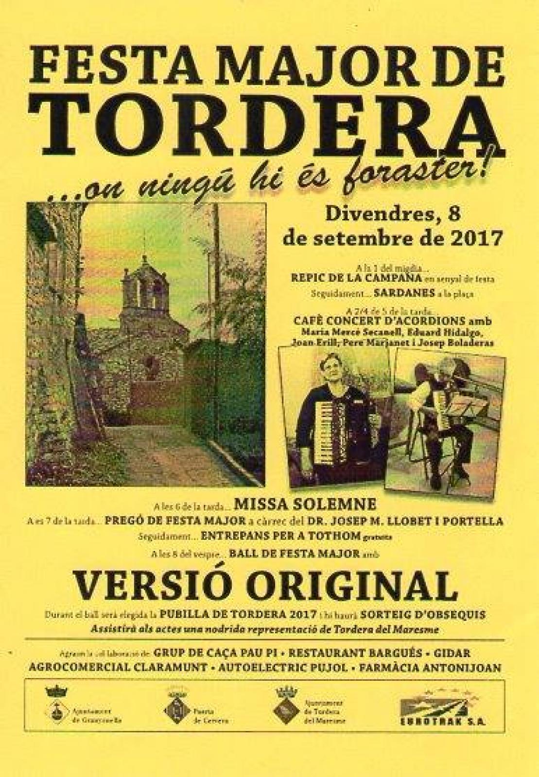 cartell Festa Major de Tordera 2017
