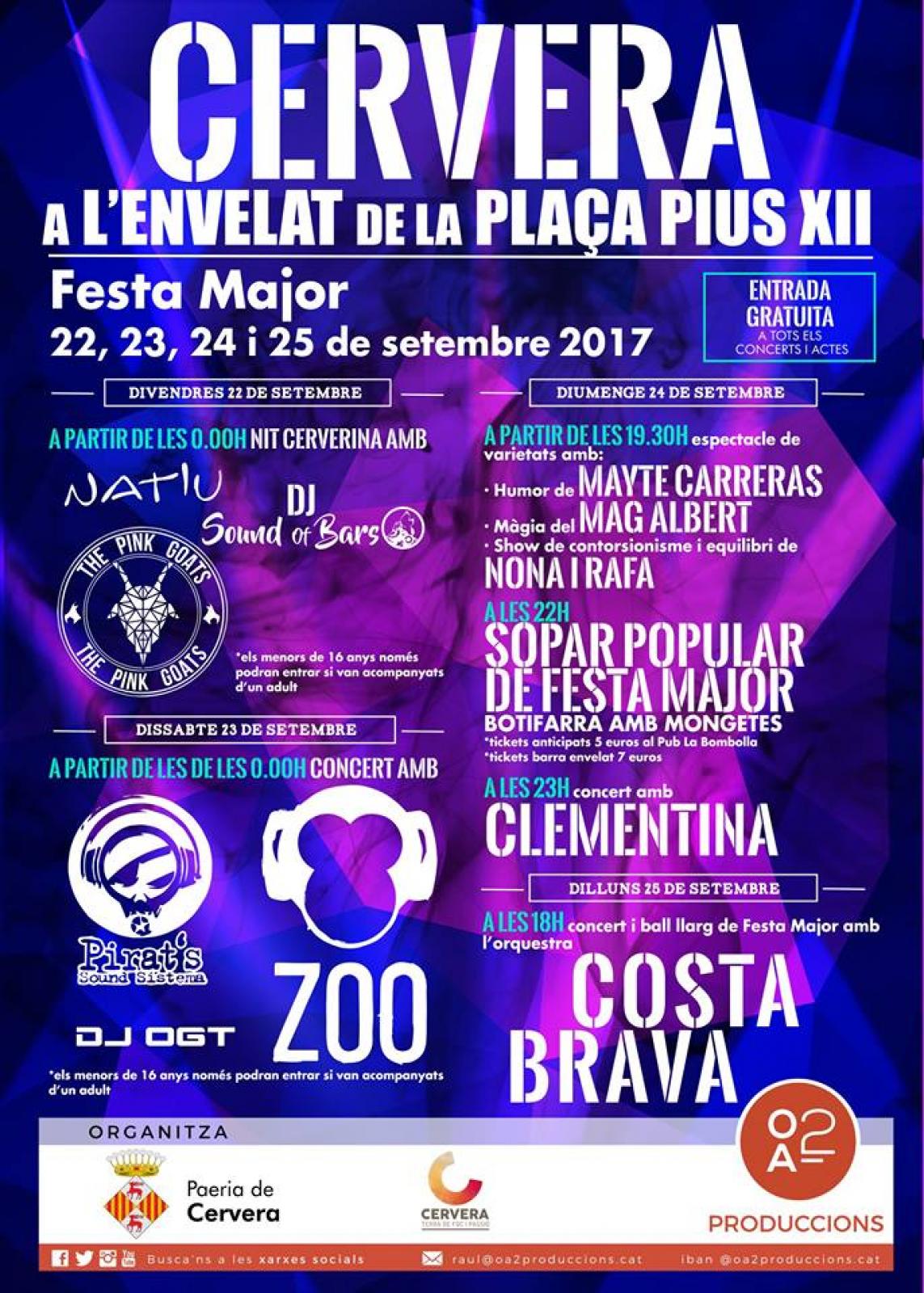 cartell Festa major del Sant Crist de Cervera 2017