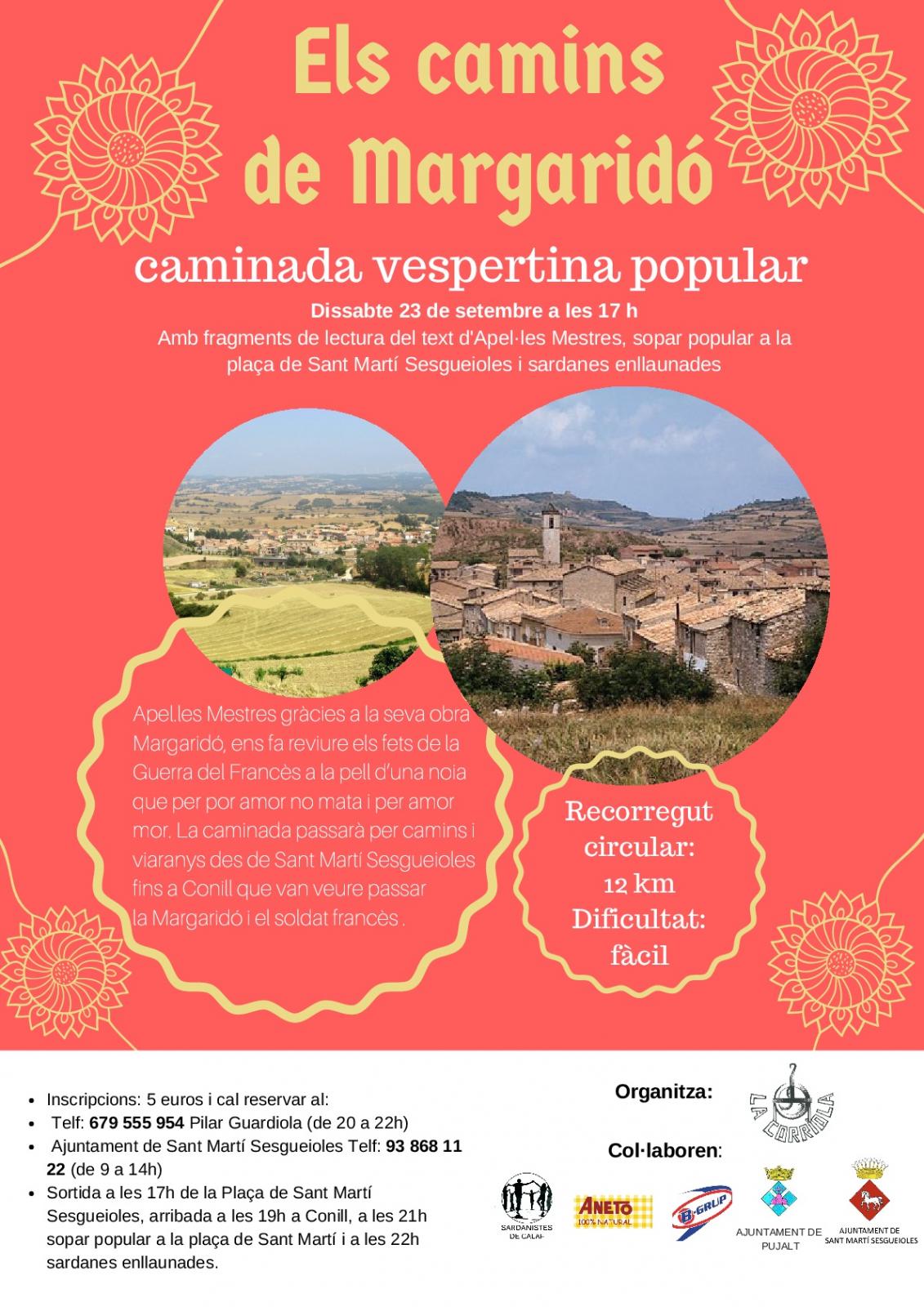 cartell Caminada  popular 'Els camins de Margaridó'