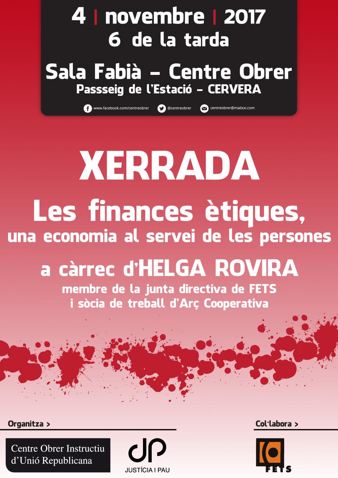 cartell Les finances ètiques, una economia al servei de les persones