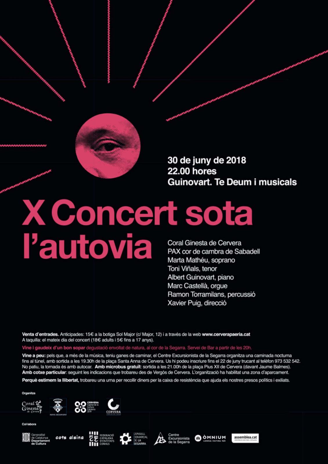 X Concert sota l'autovia a Cervera