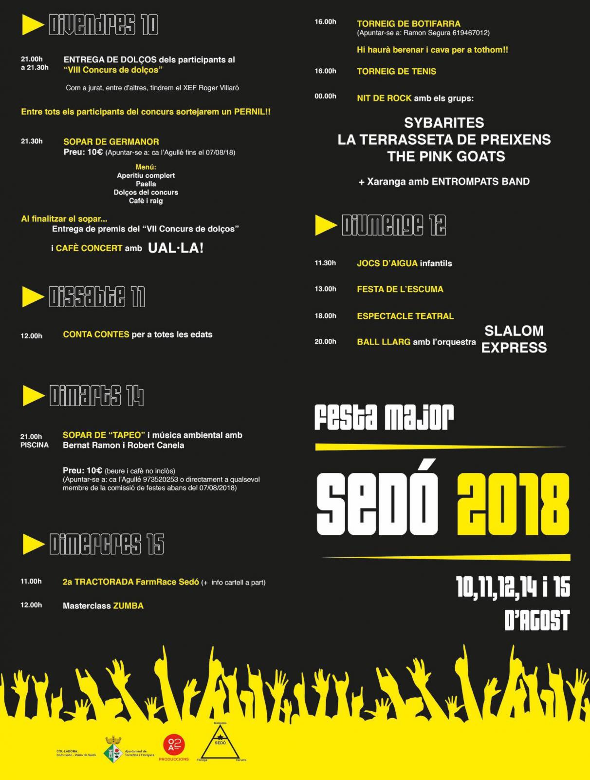 Festa major de Sedó 2018 Festa major de Sedó 2018