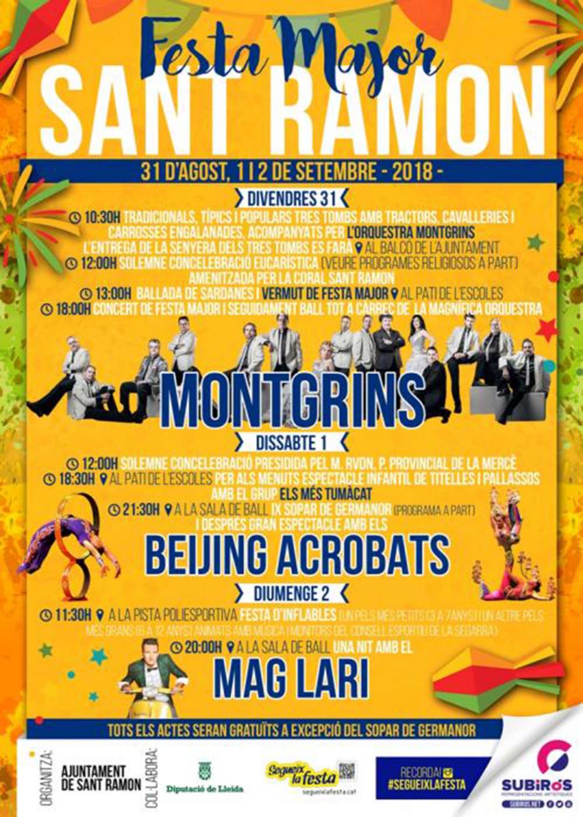 cartell Festa Major de Sant Ramon 2018