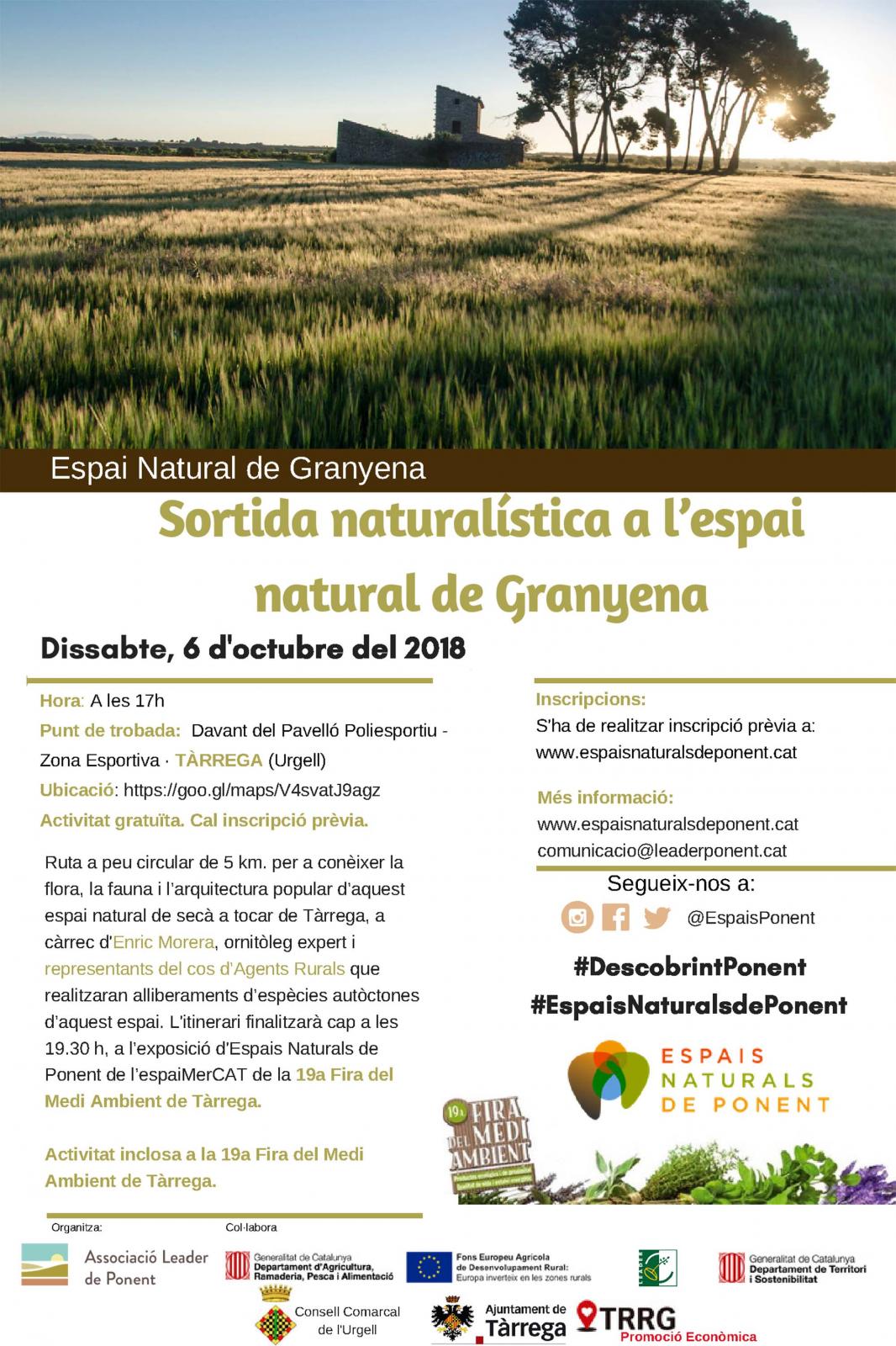 Sortida naturalística per l'espai natural de Granyena