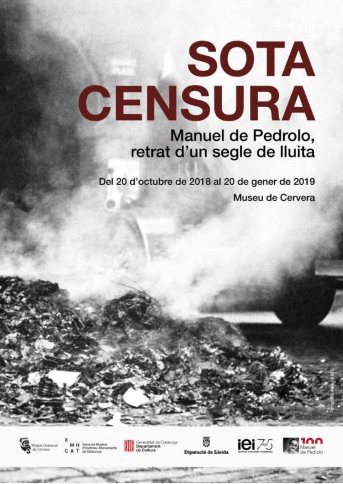 Exposició 'Sota censura.  Manuel de Pedrolo, retrat d’un segle de lluita' a Museu de Cervera