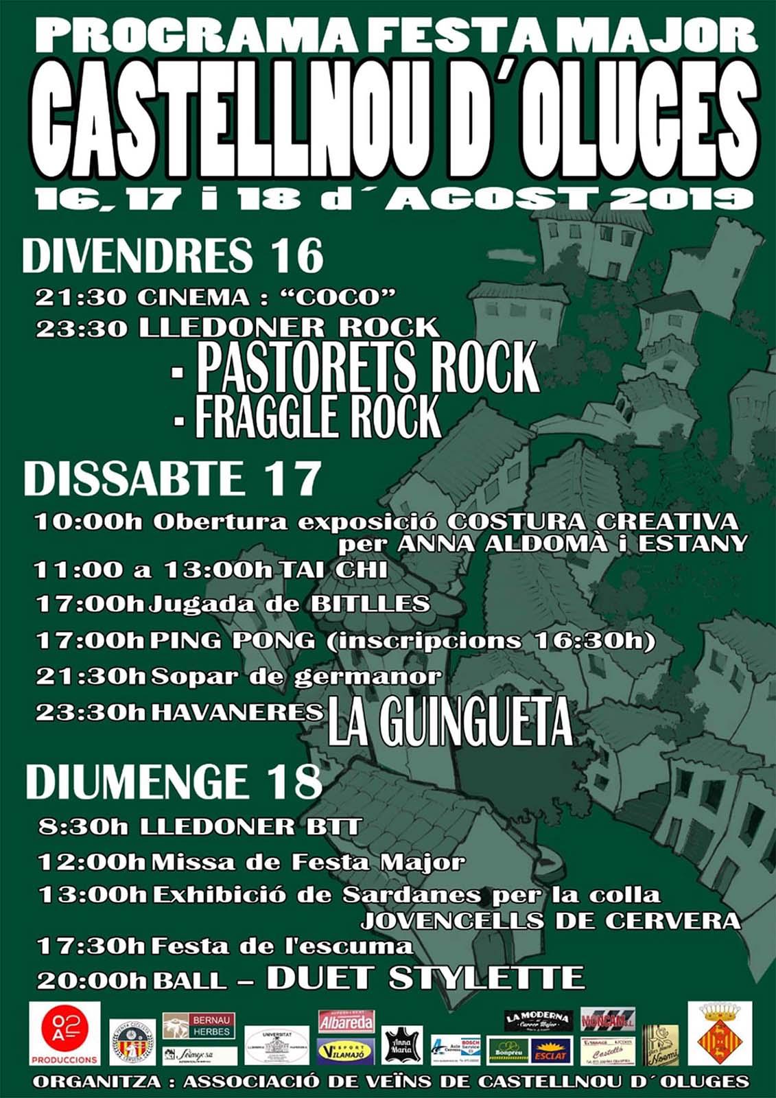 cartell Festa Major de Castellnou d'Oluges 2019