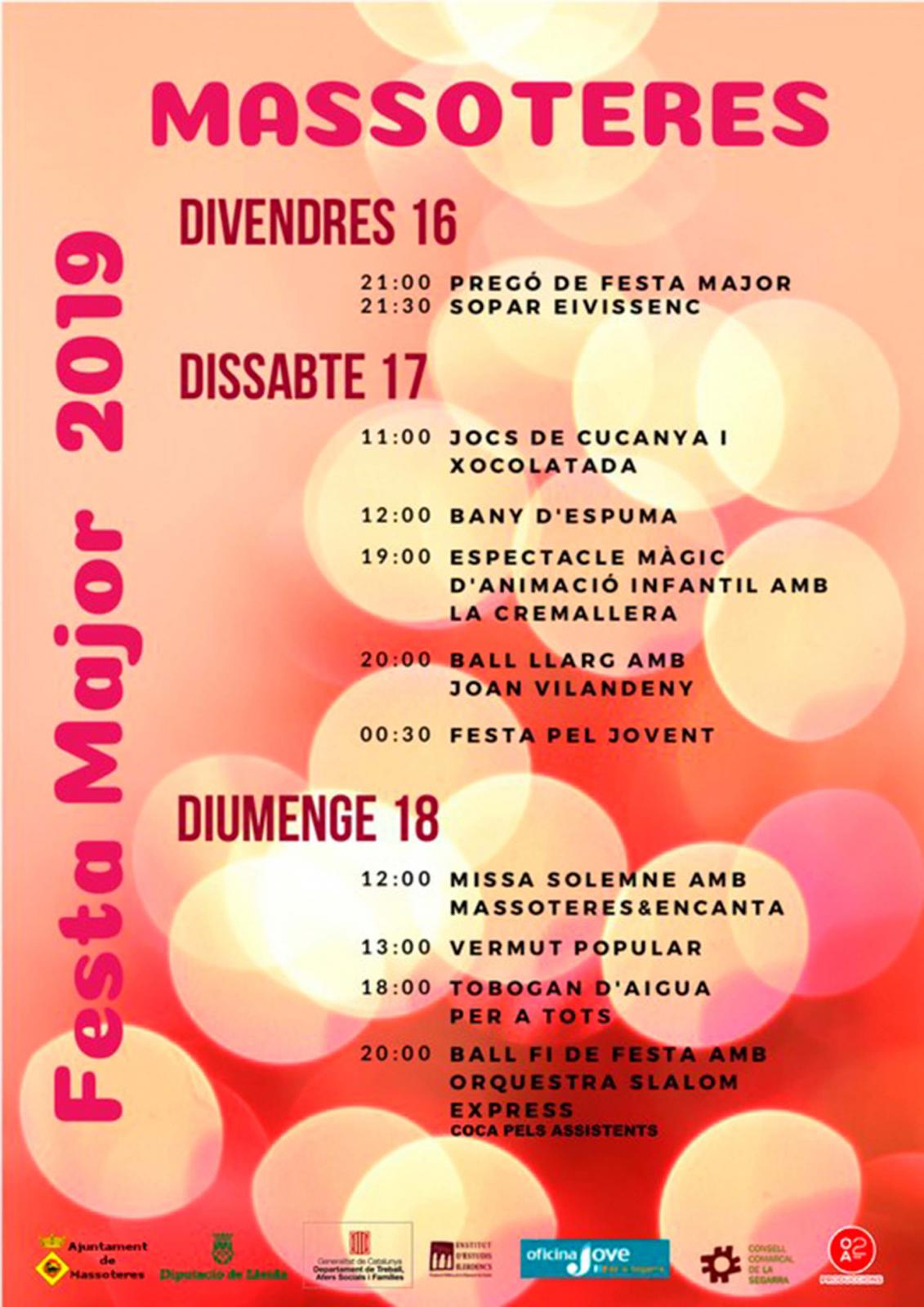 cartell Festa Major de Massoteres 2019