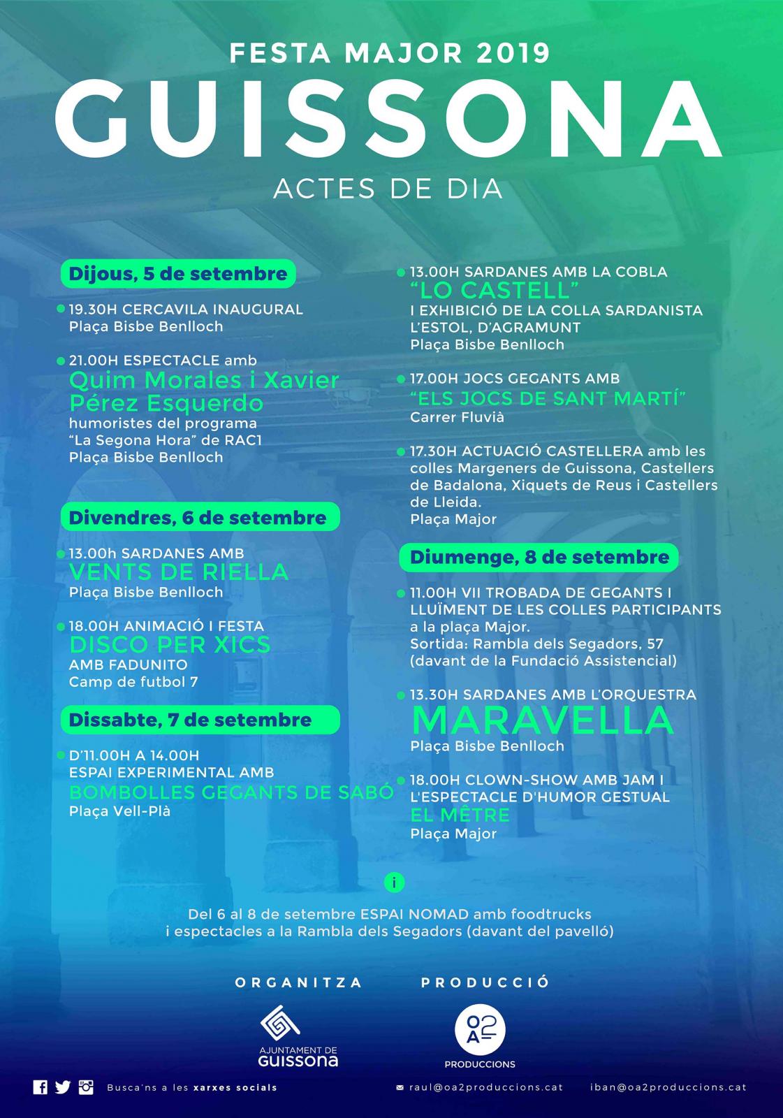 cartell Festa Major de Guissona 2019