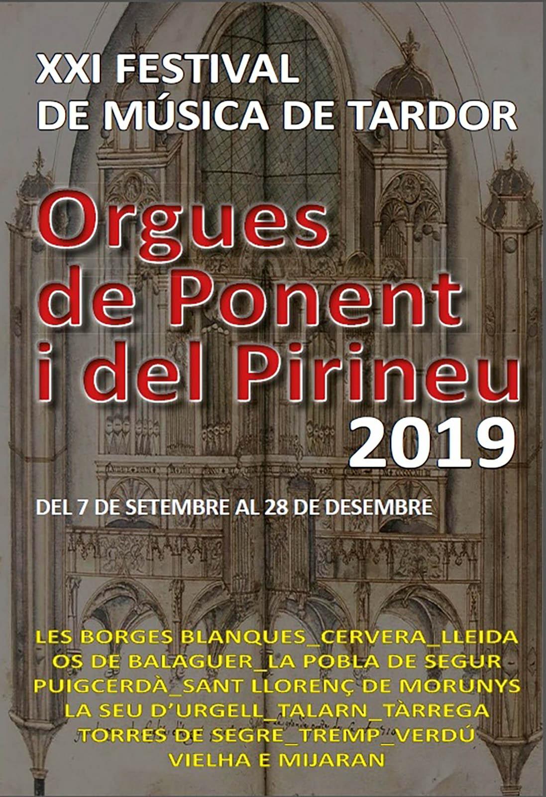 cartell Concert Orgues de Ponent i del Pirineu 2019
