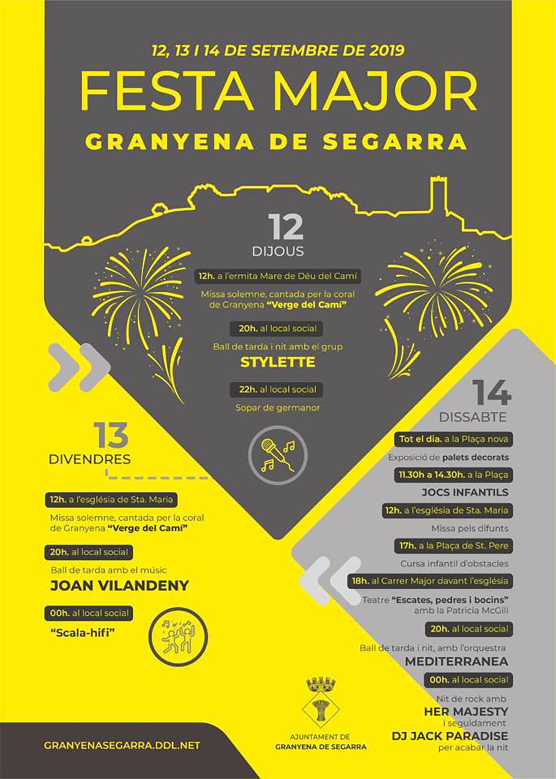 cartell Festa Major de Granyena de Segarra 2019