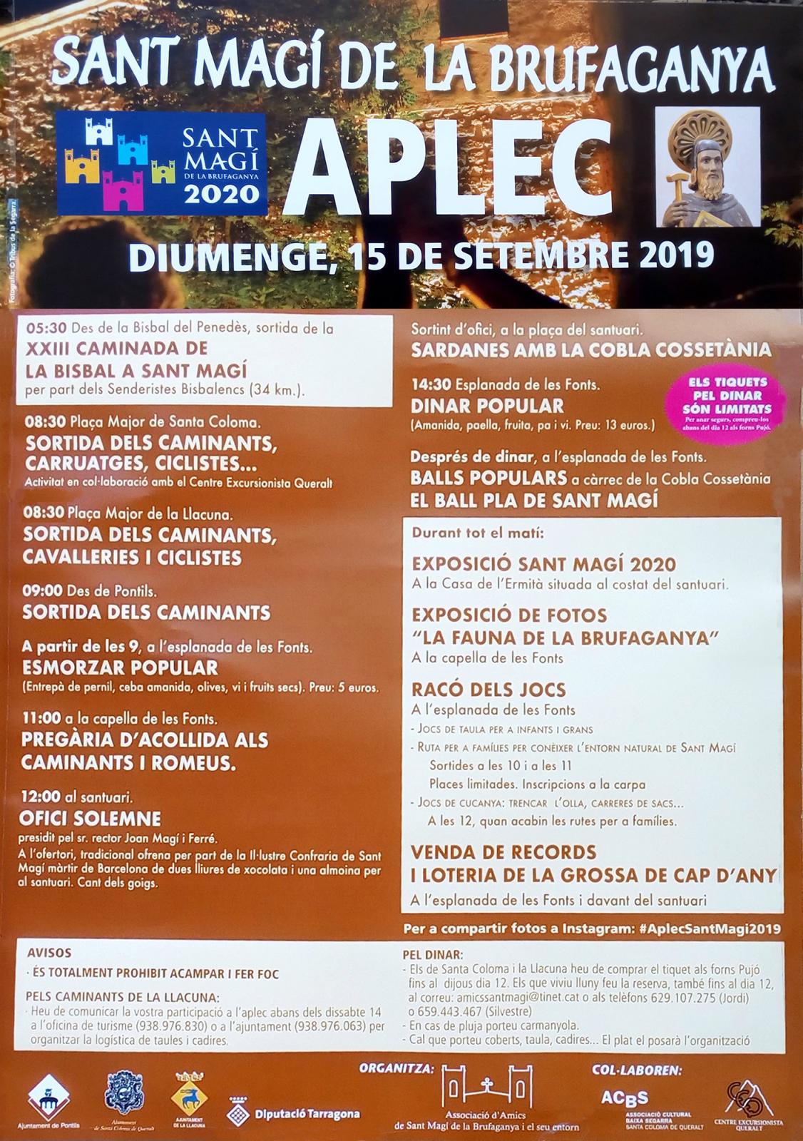 cartell Aplec de Sant Magí de la Brufaganya 2019
