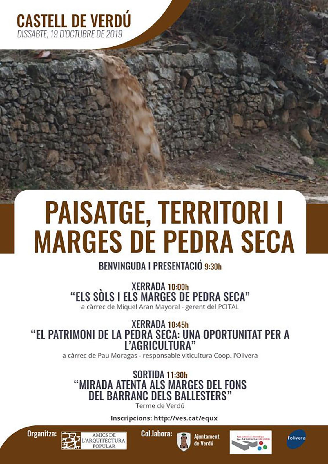 cartell Jornada ' Paisatge, Territori i Marges de pedra seca'
