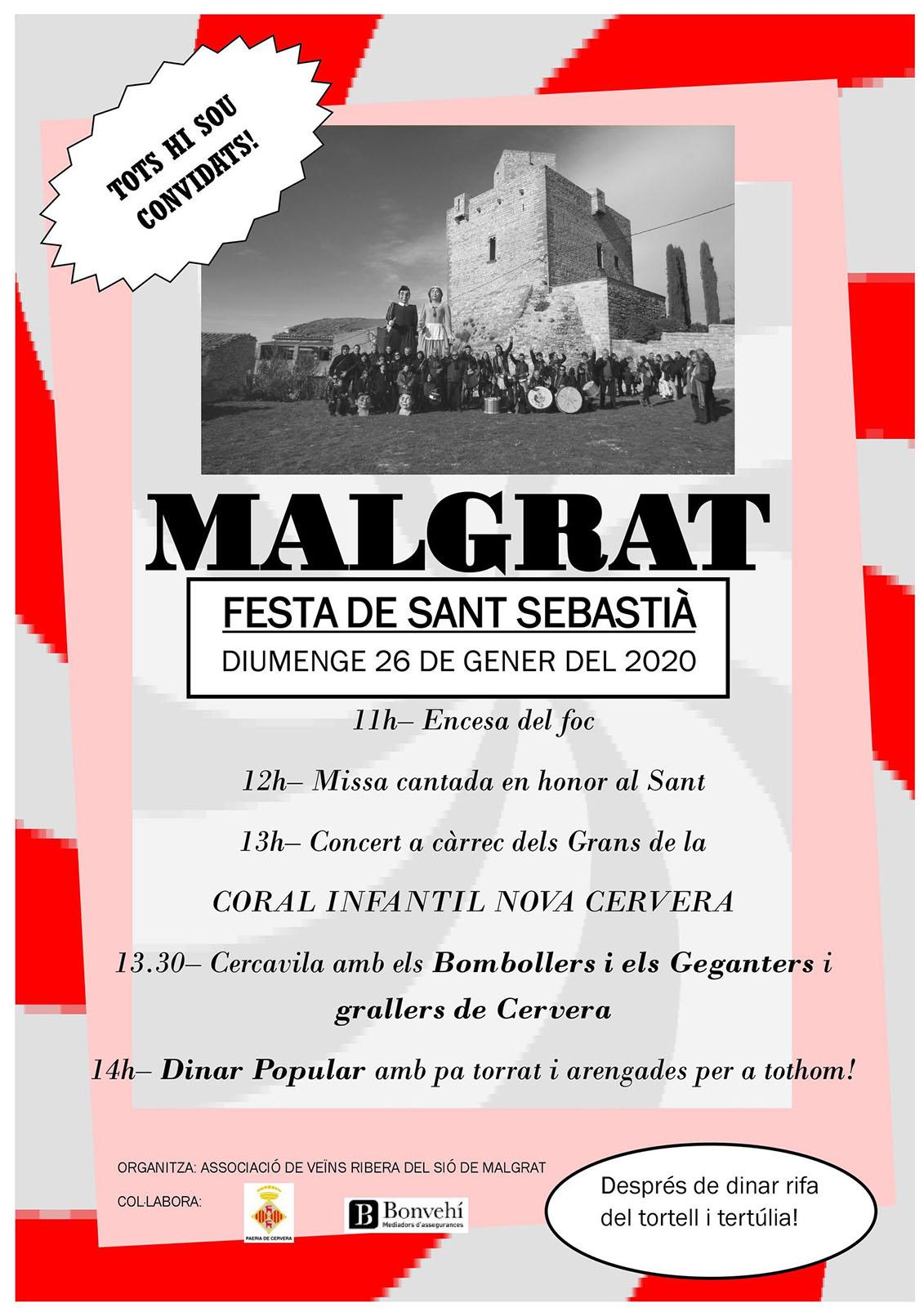 cartell Festa de Sant Sebastià 2020 a Malgrat