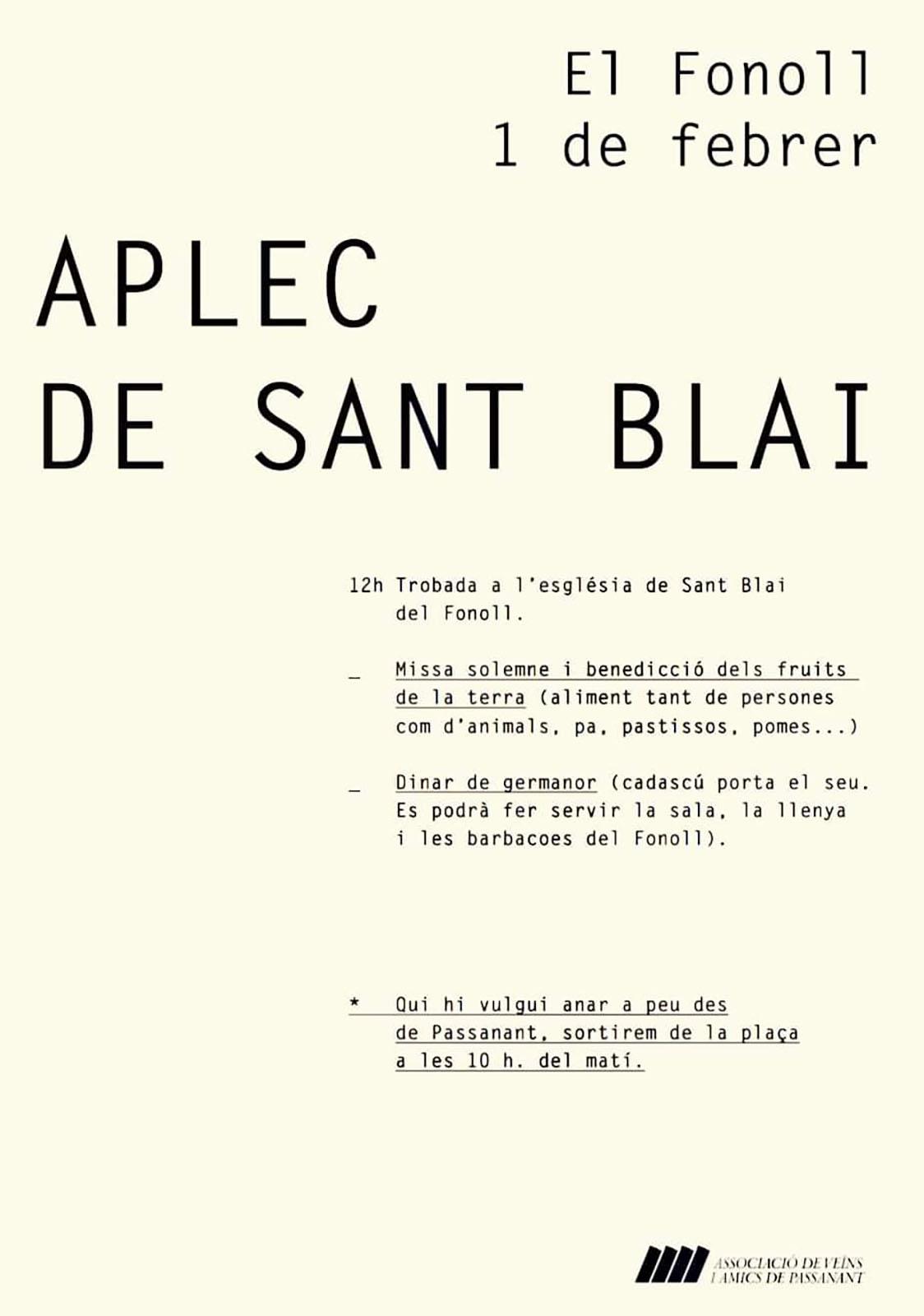 cartell Aplec de Sant Blai