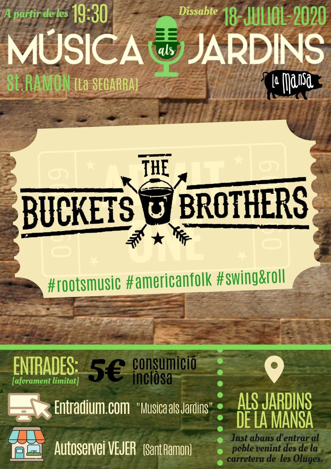 cartell Música als Jardins 'The Buckets Brothers'