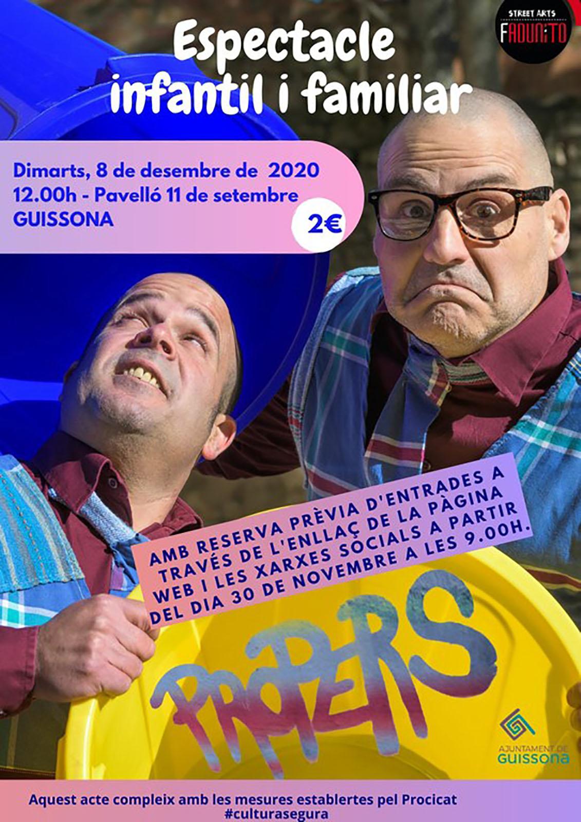 cartell Teatre infantil 'Propers' de Fadunito
