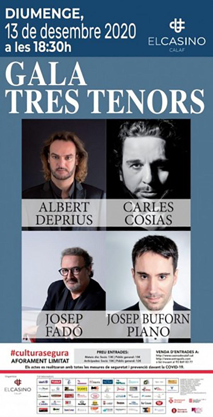 cartell Concert de gala 'Tres tenors'