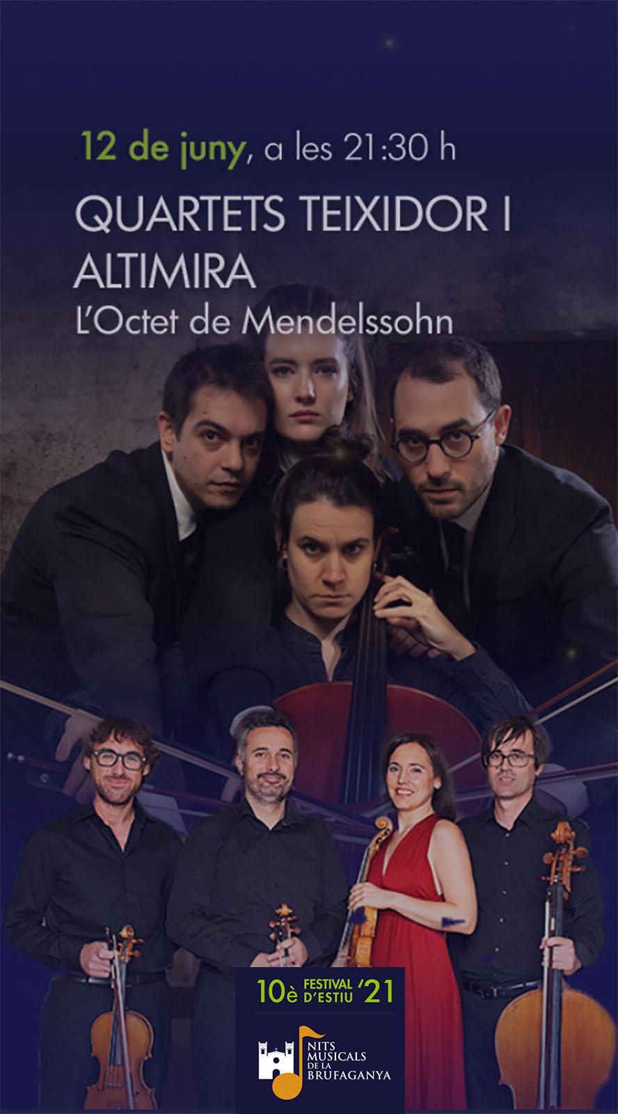 cartell concert QuartetTeixidor i Quartet Altimira (Nits Musicals de la Brufaganya)