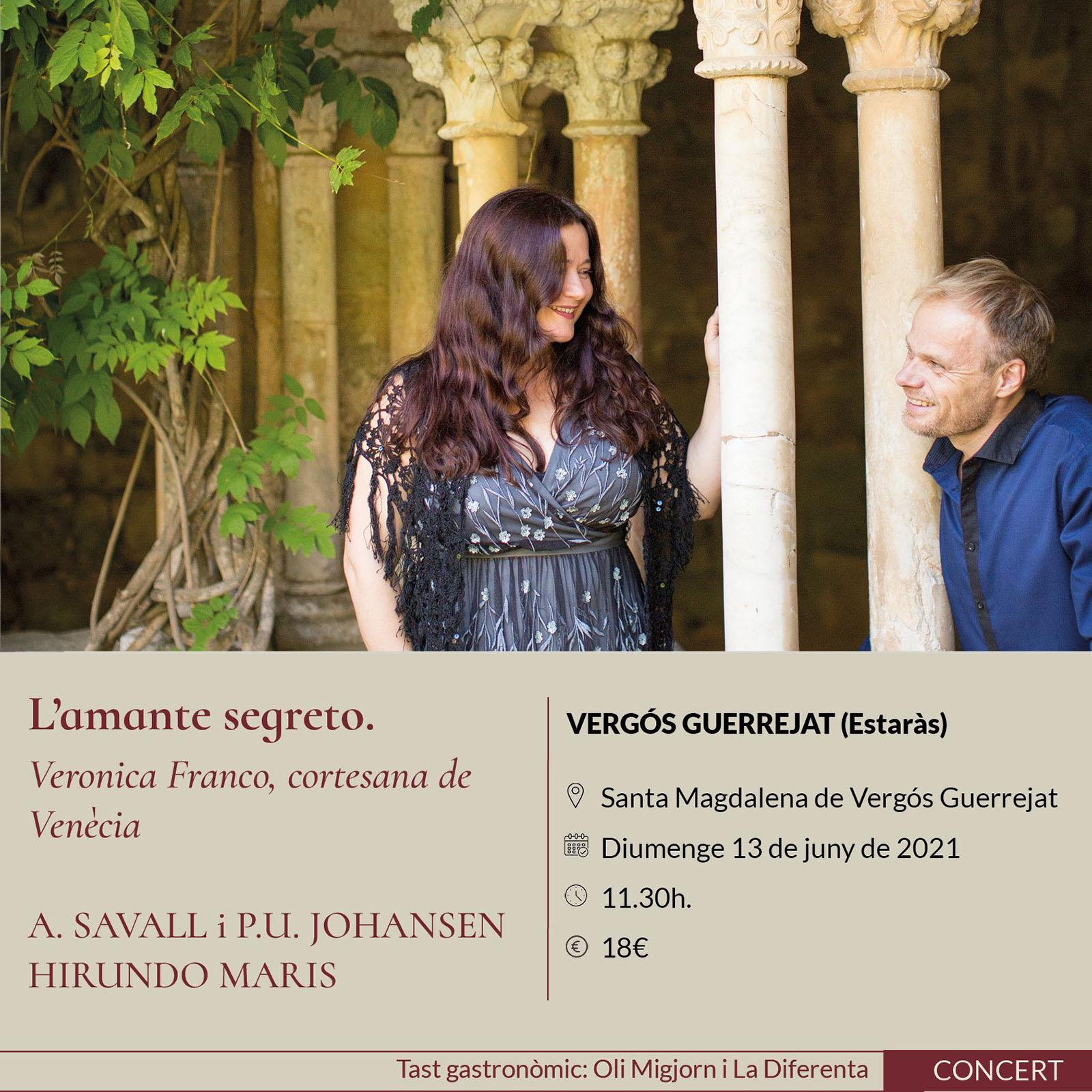 cartell Espurnes barroques concert 'L'amante segreto' a Vallferosa