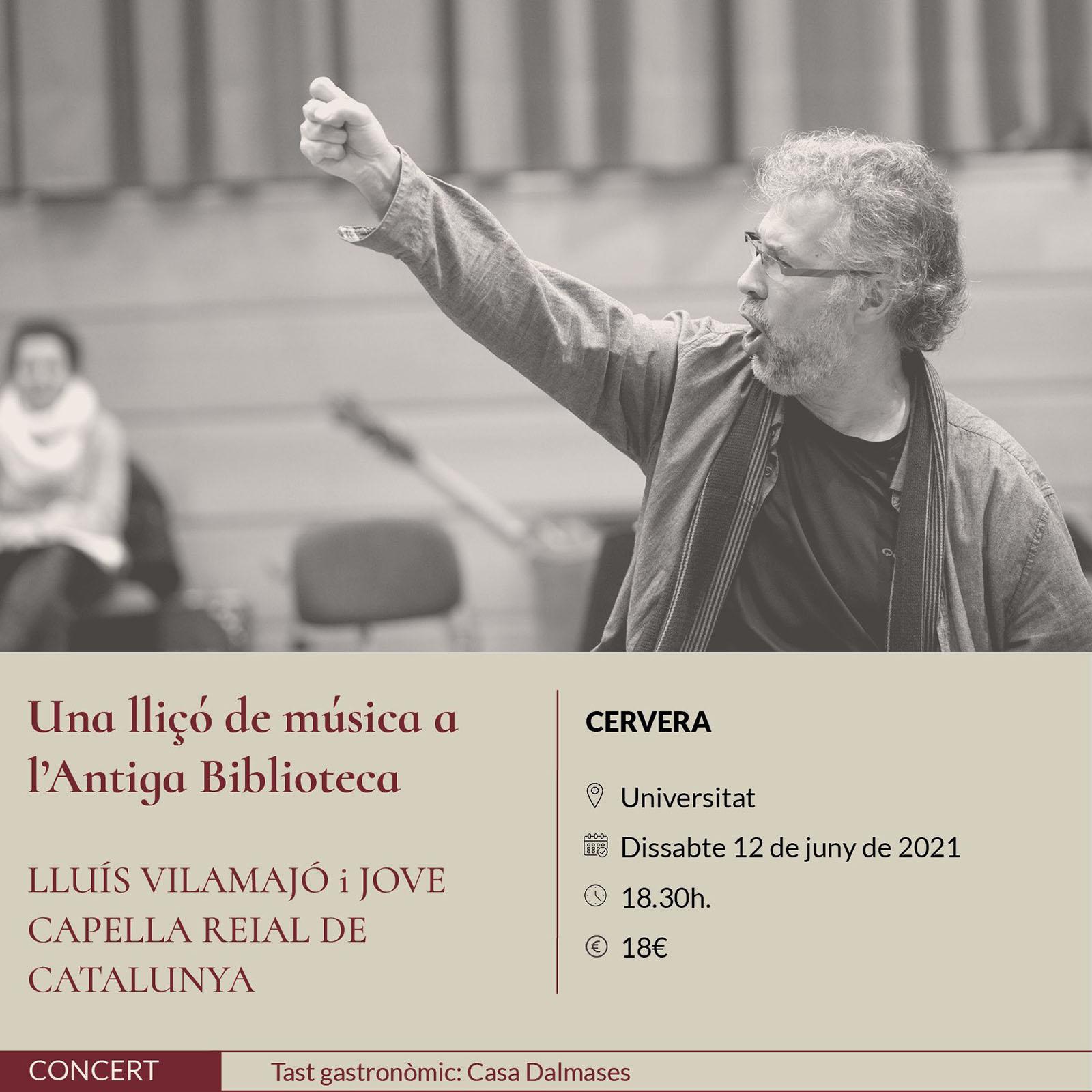 cartell Espurnes barroques concert 'Una lliçó de música a l’Antiga Biblioteca' a Cervera