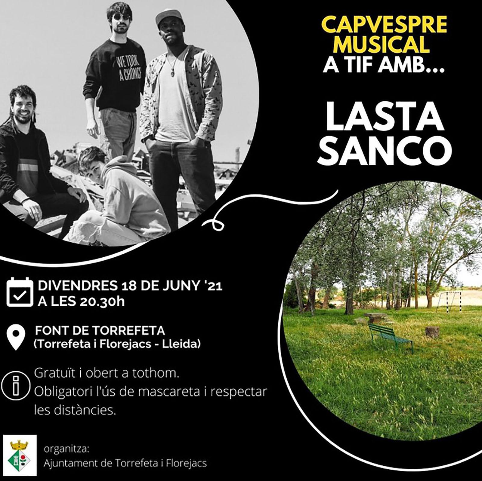 cartell Capvespre musical amb Lasta Sanco