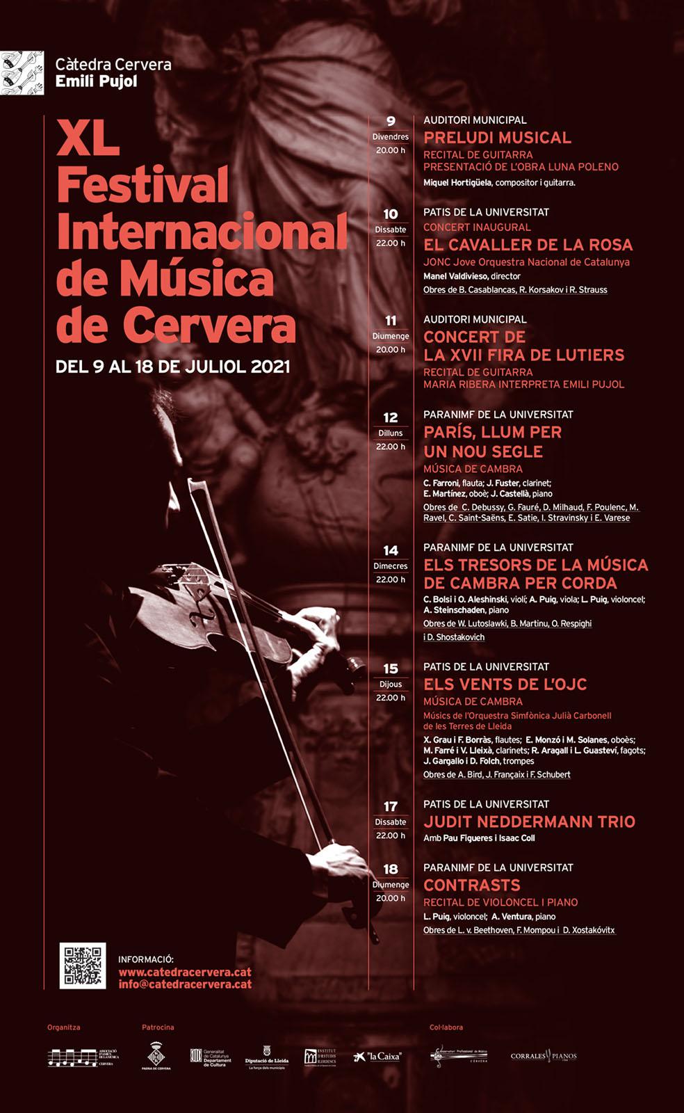 cartell XL Festival Internacional de Música de Cervera