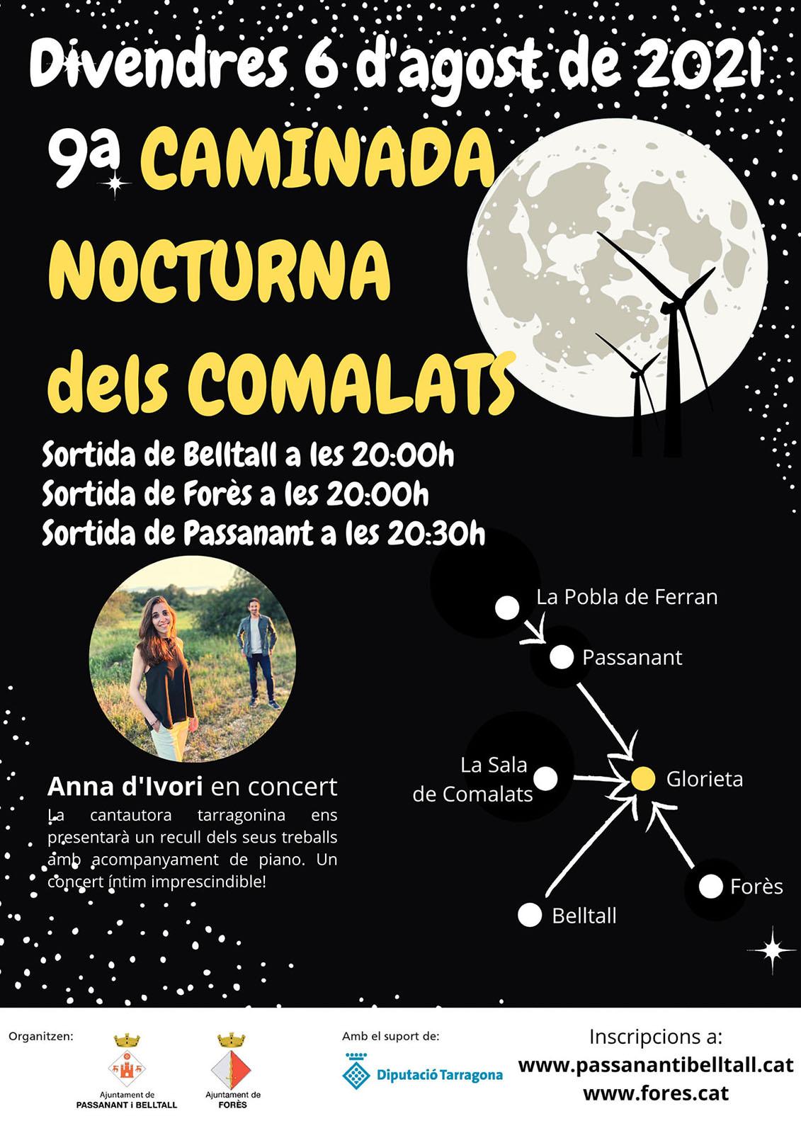 cartell 9a Caminada Nocturna dels Comalats